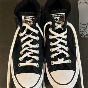 Converse Black and White mid-Tops